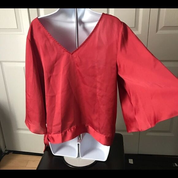 Violet & Claire Silky Bell Sleeve Blouse - Picture 3 of 3